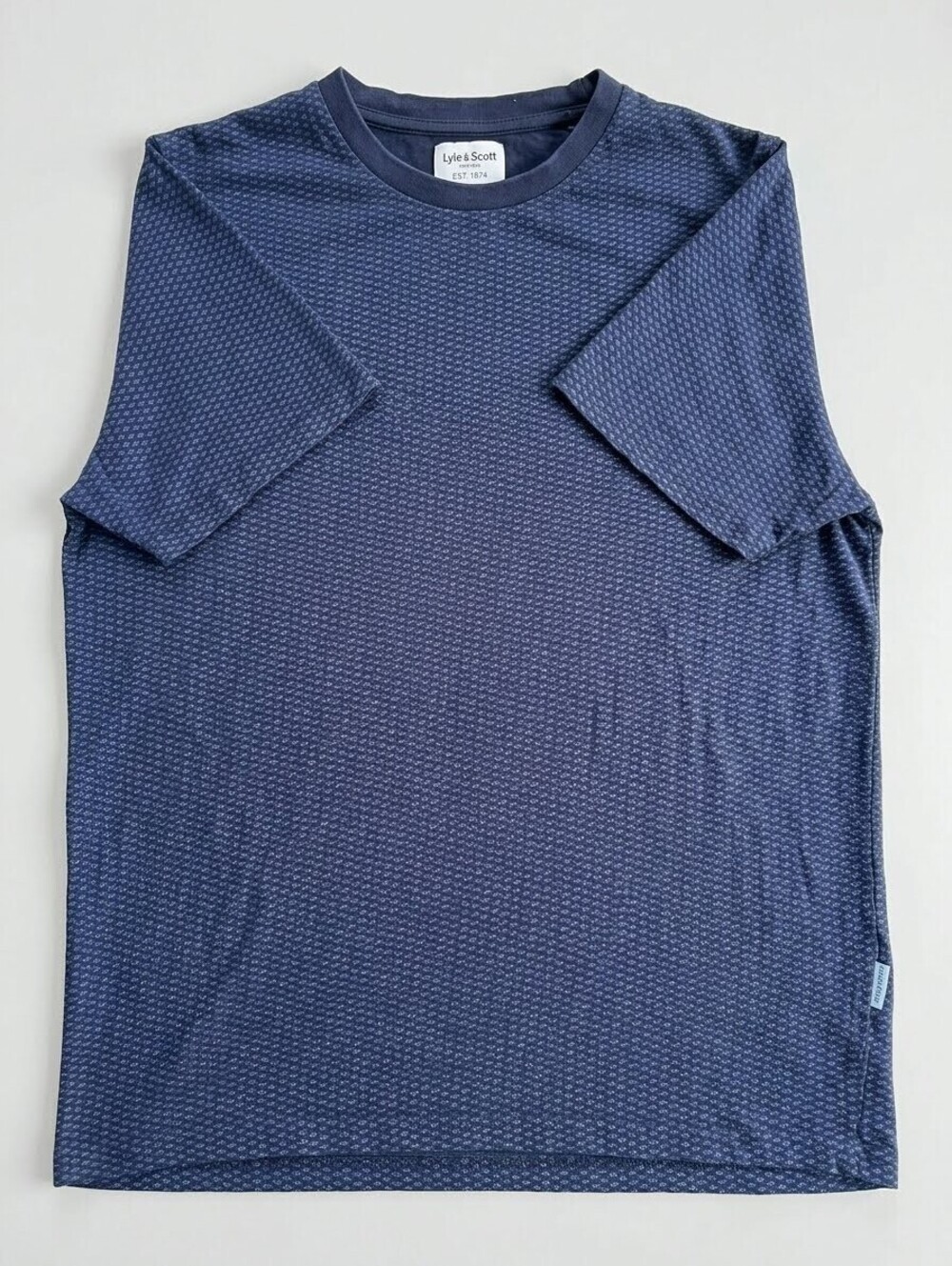 Peter Werth London Navy Blue Patterned Short Sleeve T-Shirt Size M